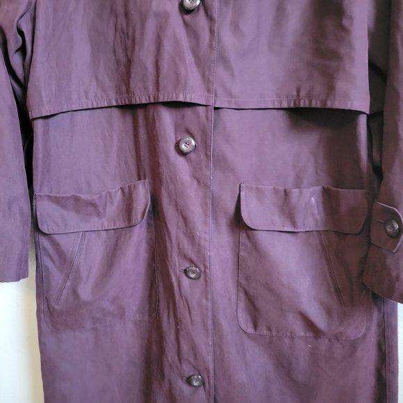 Vintage London Fog‎ Women's Maroon Trench Coat - Size 6 - Picture 2 of 14